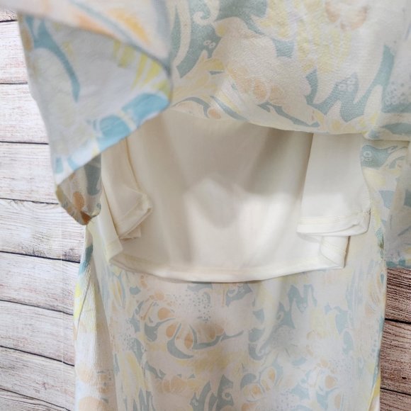 NWT BP Nordstrom Floral Halter Dress  Teal Ivory Zel Floral Size XL - Picture 6 of 14